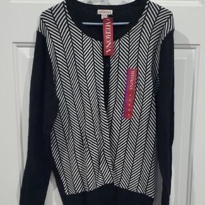 Merona NWT  Chevron Patterned Black and White Sweater XL